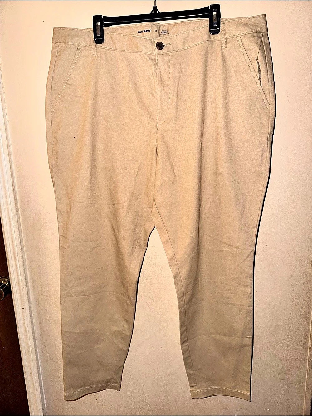 Old Navy High-Rise Skinny Pants in Beige Waist 18